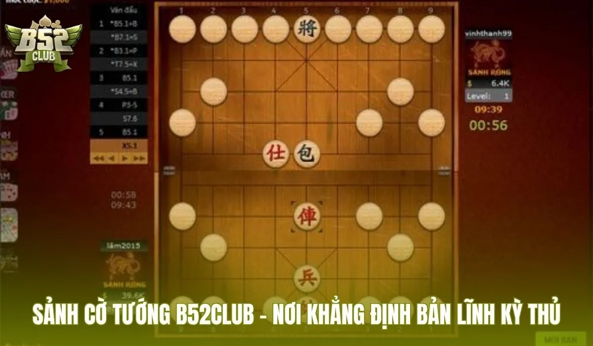 Đối kháng PvP thời gian thực tại sảnh Cờ tướng B52Club